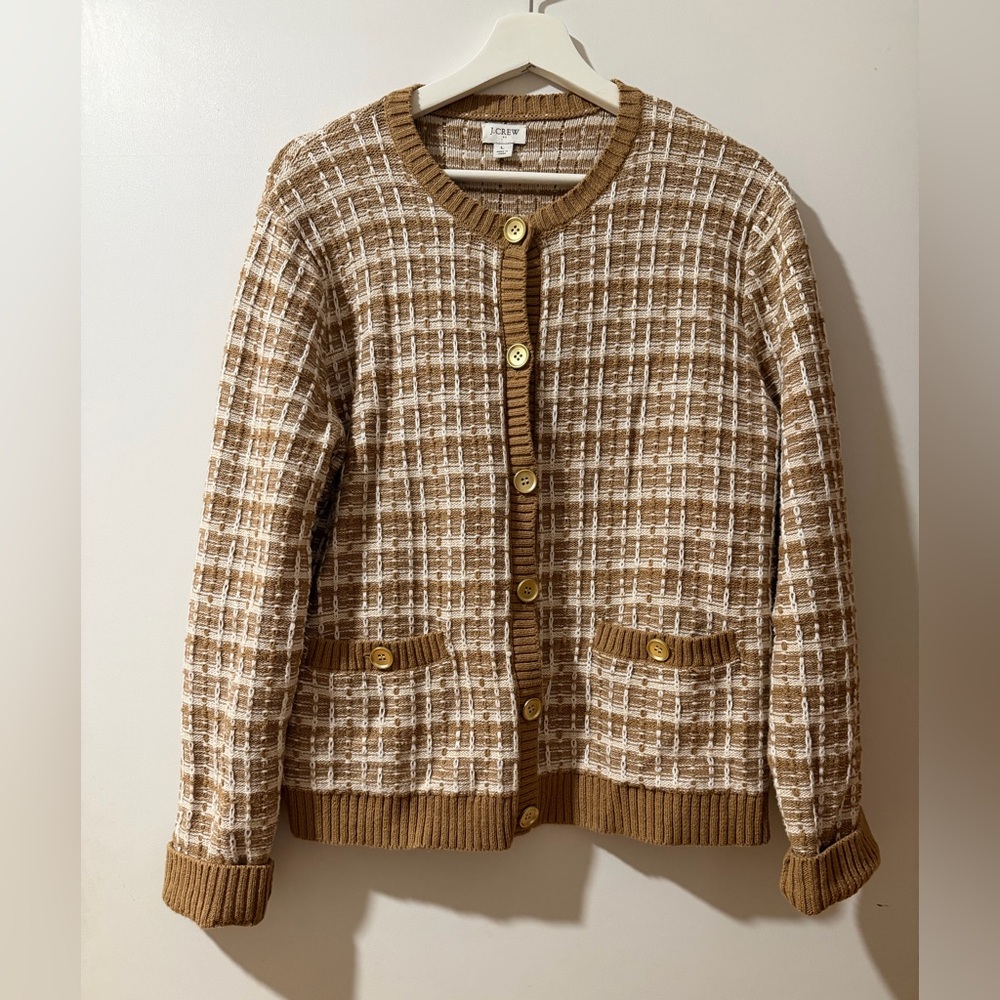 J. Crew Tweed Lady Cardigan Sz Large Preppy